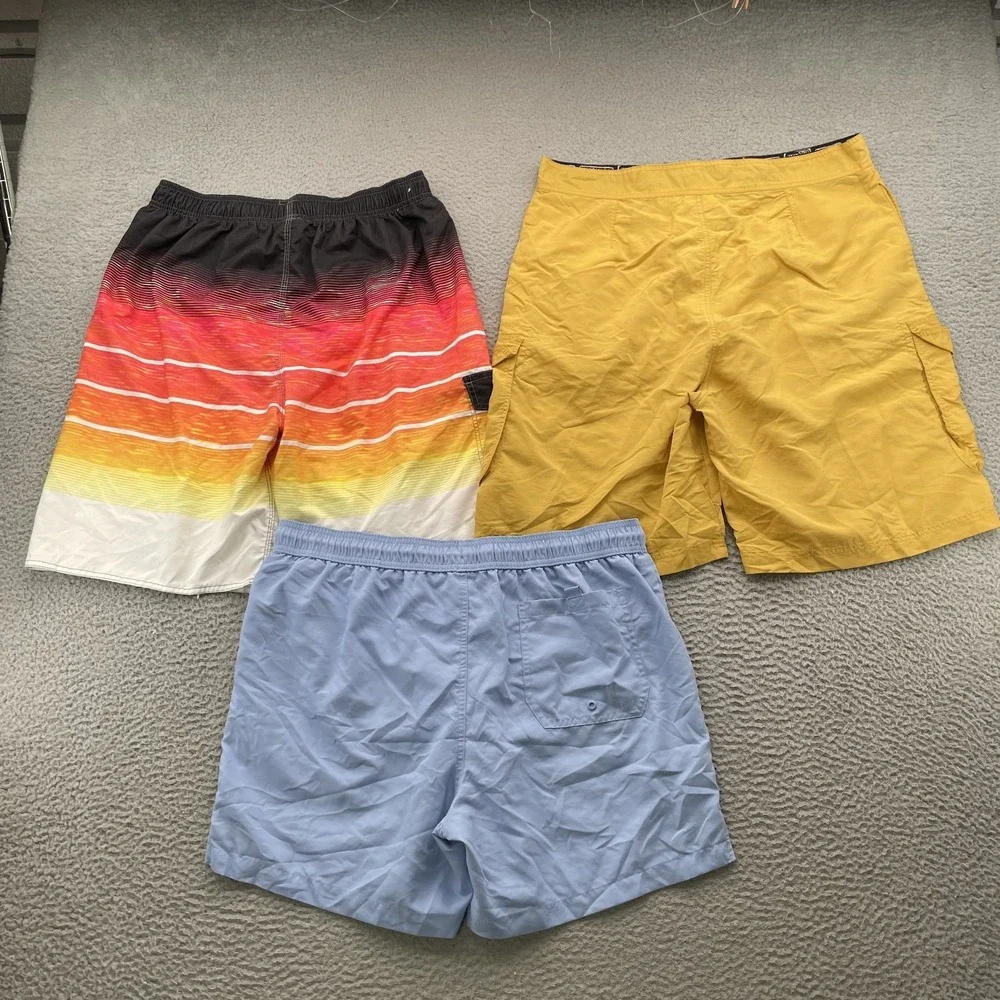 Swim Board Shorts Lot of 3 Men's XL Hawaii Tropical Retro 90s Surf Skate‎ Tribal